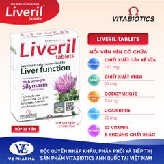 Thực Phẩm Bảo Vệ Sức Khoẻ LIVERIL TABLETS Hỗ Trợ Giải Độc Gan Hộp 30 Viên Vitabiotics
