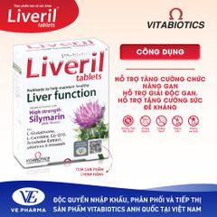 Thực Phẩm Bảo Vệ Sức Khoẻ LIVERIL TABLETS Hỗ Trợ Giải Độc Gan Hộp 30 Viên Vitabiotics