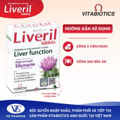Thực Phẩm Bảo Vệ Sức Khoẻ LIVERIL TABLETS Hỗ Trợ Giải Độc Gan Hộp 30 Viên Vitabiotics