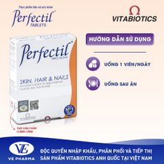 Thực Phẩm bảo Vệ Sức Khỏe PERFECTIL Hỗ Trợ Làm Đẹp Da, Bổ Sung Biotin Và Vitamin Ngừa Oxy Hóa Hộp 30 Viên Vitabiotics