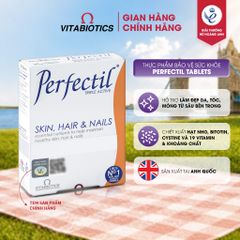 Thực Phẩm bảo Vệ Sức Khỏe PERFECTIL Hỗ Trợ Làm Đẹp Da, Bổ Sung Biotin Và Vitamin Ngừa Oxy Hóa Hộp 30 Viên Vitabiotics