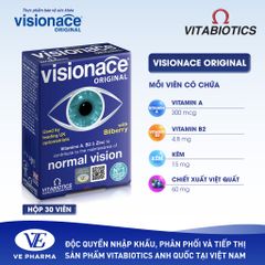 Thực Phẩm Bảo Vệ Sức Khỏe VISIONACE ORIGINAL Hỗ Trợ Cải Thiện Thị Lực Hộp 30 Viên Vitabiotics