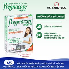 Thực Phẩm Bảo Vệ Sức Khỏe PREGNACARE ORIGINAL Bổ Sung Vitamin & Khoáng Chất Hộp 30 Viên Vitabiotics
