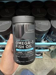 Dầu Cá Sports Research Triple Strength Omega-3 Fish Oil 150 viên - Tăng Cường Chức Năng Não Bộ/Tim Mạch/Thị Lực - SP Chuẩn Mỹ