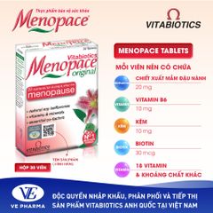 Thực Phẩm Bảo Vệ Sức Khỏe MENOPACE Hỗ Trợ Cân Bằng Nội Tiết Tố Nữ Hộp 30 Viên Vitabiotics