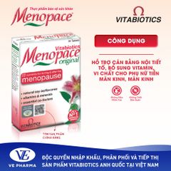Thực Phẩm Bảo Vệ Sức Khỏe MENOPACE Hỗ Trợ Cân Bằng Nội Tiết Tố Nữ Hộp 30 Viên Vitabiotics
