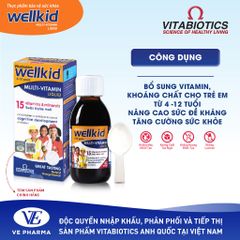 Wellkid Multi-Vitamin Liquid Vitabiotics Bổ Sung Vitamin & Khoáng Chất Cho Trẻ, Hỗ Trợ Phát Triển Toàn Diện Và Tăng Cường Đề Kháng – Chai 150ml