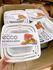 Bộ Thau Rổ Nhựa Vuống Ecoco 6 món