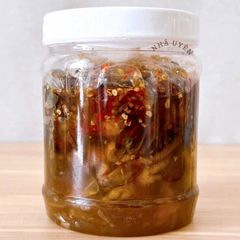 Ba Khía Trộn Tỏi Ớt  LỌ 650G,ủ bằng đường thốt nốt, Đặc Sản Miền Tây , đơn 800k tặng quà