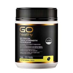 Dầu Cá Không Mùi Go Healthy Go Fish Oil Triple Strength Odourless 150 viên - Tăng Cường Chức Năng Não Bộ/Tim Mạch/Thị Lực