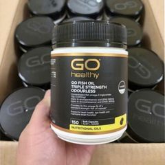 Dầu Cá Không Mùi Go Healthy Go Fish Oil Triple Strength Odourless 150 viên - Tăng Cường Chức Năng Não Bộ/Tim Mạch/Thị Lực