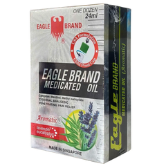 Dầu gió trắng con ó 2 nắp Eagle Brand Medicated Oil 24ml Mỹ set 12 chai/hộp lớn