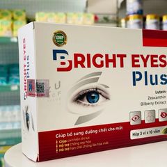Viên Bổ Mắt BRIGHT EYES PLUS - Hộp 30 Viên BỔ SUNG DƯỠNG CHẤT CHO MẮT, HỔ TRỢ CHỐNG OXY HOÁ,GIÚP CẢI THIỆN THỊ LỰC CHO MẮT, GIẢM NHỨT MỎI, KHÔ MẮT, HẠN CHẾ LÃO HOÁ MẮT