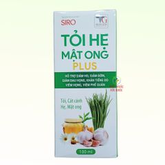 Siro Tỏi hẹ mật ong plus - Giảm ho, đờm, đau rát họng, khản tiếng do ho kéo dài (Chai 100ml)
