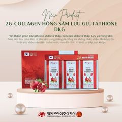 2G - Collagen Hồng Sâm Lựu Glutathione 30 Gói Stick x 10ml Hỗ Trợ Chăm Sóc Da Khỏe Đẹp, Giảm Nám và Lão Hóa Da