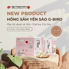 Hồng Sâm Yến Sào G-Bird Daedong Hàn Quốc Dạng Thạch Hộp 30 Stick x 20g Tăng Cường Đề Kháng, Đẹp Da