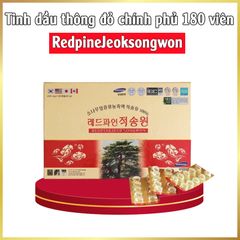 Tinh Dầu Thông Đỏ Chính Phủ Hàn Quốc RedpineJeoksongwon Hộp 180 Viên Phòng Tiểu Đường, Mỡ Máu, Huyết Áp
