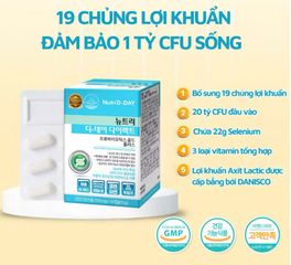 (Hàn Quốc) Men Vi Sinh Hỗ Trợ Đại Tràng 20 tỷ Lợi Khuẩn Nutri D-Day Direct Probiotics Gold Plus Cải Thiện Hệ Vi Sinh Đường Ruột Tốt Cho Tiêu Hoá