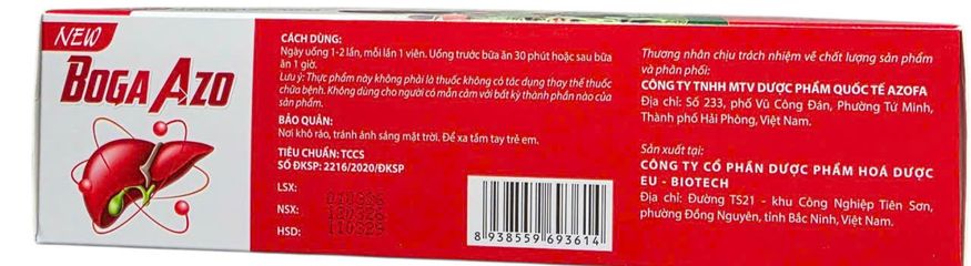 Viên uống bổ gan Boga hỗ trợ giải độc & mát gan hiệu quả hộp 100 viên