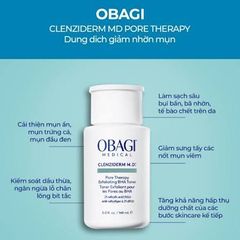 Toner BHA Obagi Clenziderm MD Pore Therapy 2% 148ml - Giảm mụn, kiểm soát dầu, làm sạch sâu lỗ chân lông, sản phẩm chăm sóc da chuyên nghiệp.