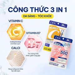Combo DHC Biotin & Vitamin C 30 Viên - Bổ Sung dưỡng chất cho  tóc