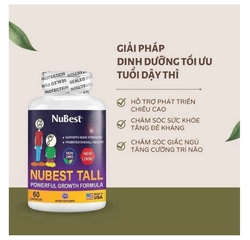 iên Uống Tăng Chiều Cao Nubest Tall 10+ Cho Bé Từ 10 Tuổi - Hỗ Trợ Phát Triển Chiều Cao Tối Ưu - Sản Phẩm Mỹ