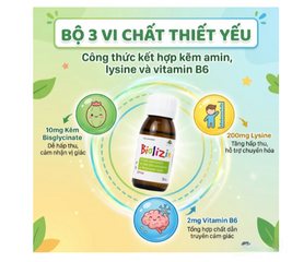 Siro bổ sung kẽm, lysine và vitamin B6 cho trẻ Biolizin (50ml)