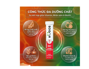 Viên sủi giúp bổ sung các vitamin cho cơ thể Kudos Daily Vitamins Plus Biotin & Ginseng hương cam (20 viên)