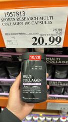 Viên uống Sports Research Multi Collagen 180 viên - Tăng Cường Sức Khỏe Da/Móng/Tóc - S/P Chuẩn Mỹ