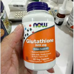 Viên uống Trắng Da - Cải Thiện Sắc Tố Da Now Glutathione 500 mg 60 viên - S/P Chuẩn Mỹ