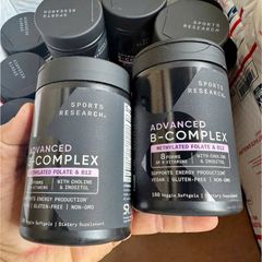 Viên uống Bổ Sung Vitamin B Sports Research Advanced B-Complex 180 viên - S/P Chuẩn Mỹ