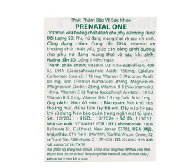 Viên uống bổ sung vitamin và khoáng chất cho phụ nữ mang thai và sau sinh Prenatal One Vitamins For Life (60 viên)
