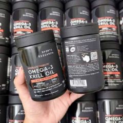 Viên uống Dầu Nhuyễn Thể Omega-3 Sports Research Double Strength Omega-3 Krill Oil 90 viên - Bảo Vệ Sức Khỏe Tim Mạch/Não Bộ & Khớp - S/P Chuẩn Mỹ