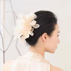 Kẹp tóc hoa vải voal thanh lịch, trang nhã, dịu dàng