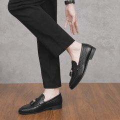 ( BAN L12 ) Giày lười nam in vân sần sắc nét, Giày tây thiết kế sang trong mang đi làm đi tiệc đều đẹp