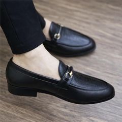 ( BAN L28 ) Giày da nam công sở da mềm, giầy tây lười trẻ trung in hoạ tiết vảy chân đà điểu đế cao su cao 3cm có khâu