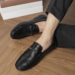 ( BAN L31 ) Giày mọi in vân sần gắn mác khoá bạc, Giày moca da mềm đế siêu nhẹ chống nhăn hiệu quả đế cao su có khâu
