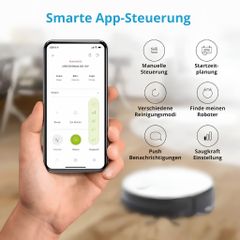 Robot Hút Bụi Lau Nhà MEDION MD11889 S05 - Thông Minh, Công Suất 2000Pa, Điều Khiển Ứng Dụng, Nhập Khẩu Đức