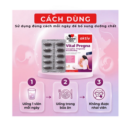 Viên uống bổ sung vitamin và khoáng chất cho phụ nữ mang thai Doppelherz Aktiv Vital Pregna (Hộp 30 viên)