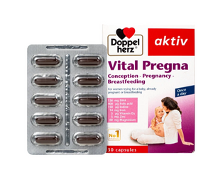 Viên uống bổ sung vitamin và khoáng chất cho phụ nữ mang thai Doppelherz Aktiv Vital Pregna (Hộp 30 viên)