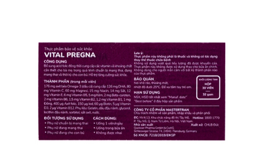 Viên uống bổ sung vitamin và khoáng chất cho phụ nữ mang thai Doppelherz Aktiv Vital Pregna (Hộp 30 viên)