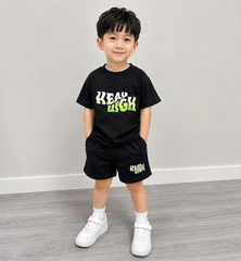Hàng QC - Set bộ thun cotton chữ cho bé trai mùa hè mát mẻ thoáng khí