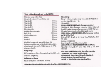 Viên uống bổ sung vitamin nhóm B NAT B MEGA We care (3 vỉ x 10 viên)