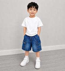 Hàng QC - Quần short jean túi hộp cho bé trai phong cách hàn quốc