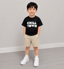Hàng QC - Áo thun cotton chữ cho bé trai bé gái mùa hè mát mẻ thoáng khí