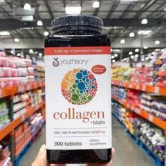 Viên uống Collagen Type I - II & III + Biotin Youtheory Collagen+Biotin 390 viên - Hỗ Trợ Làm Đẹp Dạ/Móng/Tóc Hiệu Quả cho Nữ Giới - S/P Chuẩn Mỹ