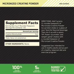 Bột Creatine siêu mịn Optimum Nutrition 120 khẩu phần 