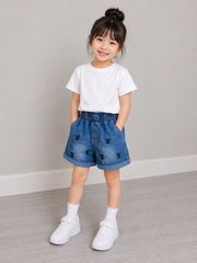 Hàng QC - Quần short jean mềm cho bé gái cạp chun mùa hè