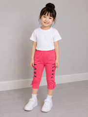 Quần legging co giãn mềm mát chữ cho bé gái mùa hè