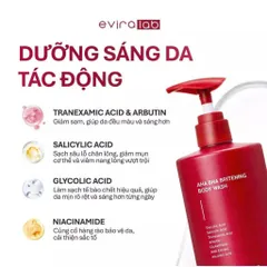 Sữa Tắm Làm Sạch, Hỗ Trợ Dưỡng Sáng Da Eviralab AHA BHA Brightening Body Wash 300ml [hàng nhập khẩu]